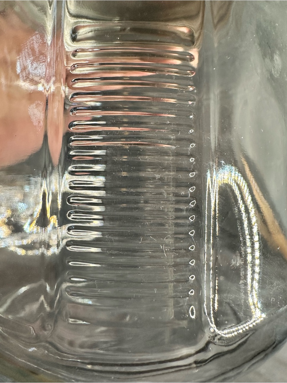 Vintage Clear glass square jar ribbed sides with lid 6X4 inch - Picture 4 of 8